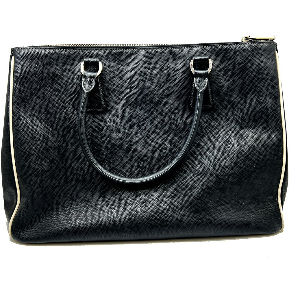 PRADA Saffiano Tote Bag Leather Black